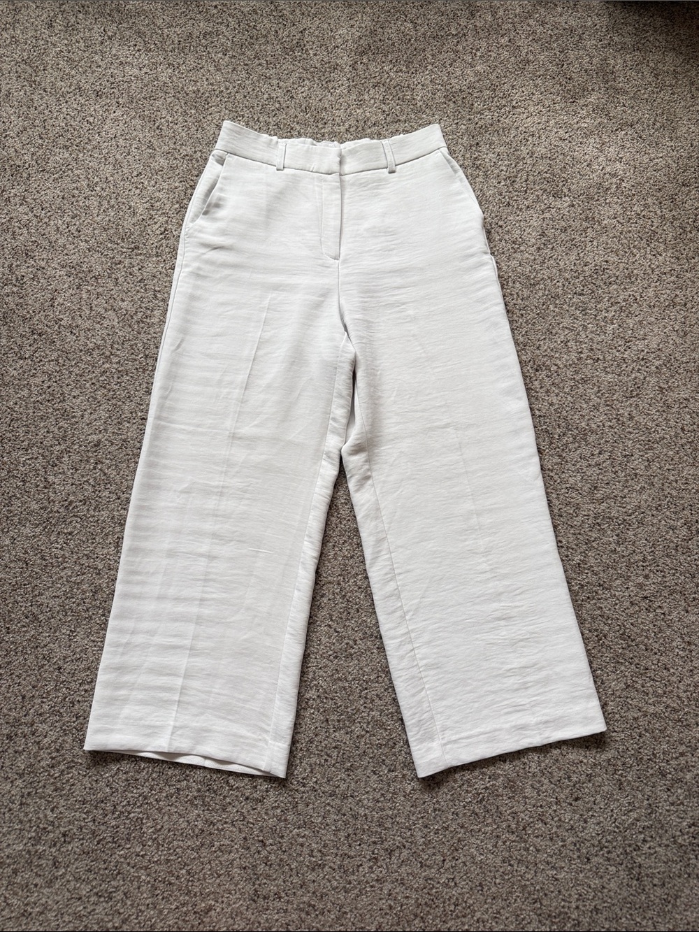 Cropped Wide-Leg light grey Trousers